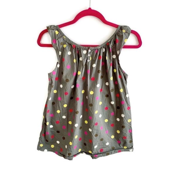 Johnnie B. Mini Boden Polka Dot Sleeveless Swing Top Gray Kid’s L - Picture 2 of 12